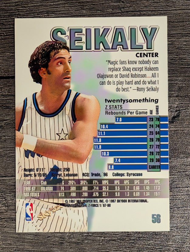 1997-98 Z-Force #56 Rony Seikaly