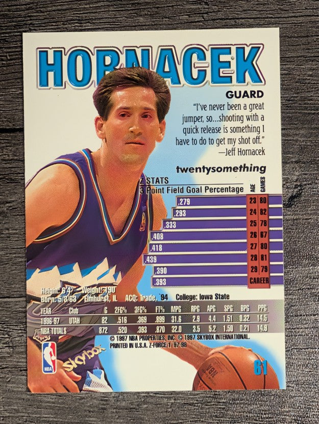 1997-98 Z-Force #61 Jeff Hornacek