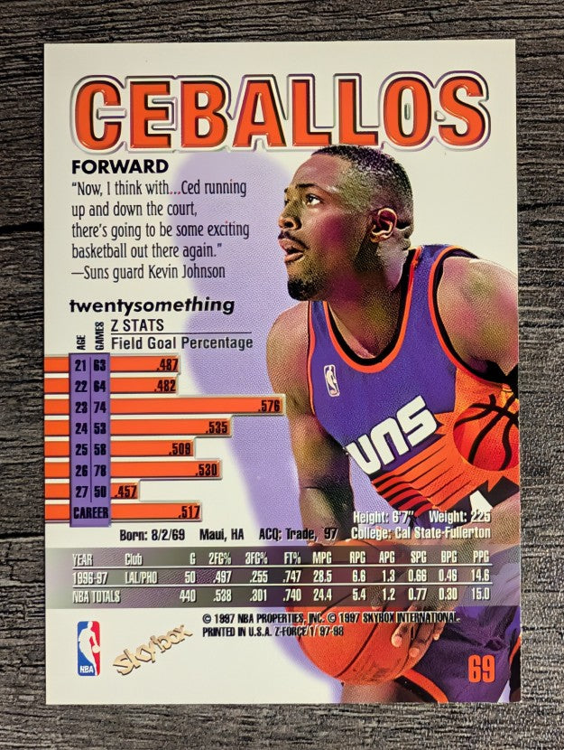 1997-98 Z-Force #69 Cedric Ceballos