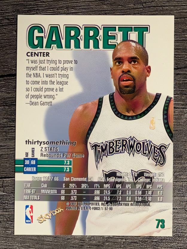 1997-98 Z-Force #73 Dean Garrett