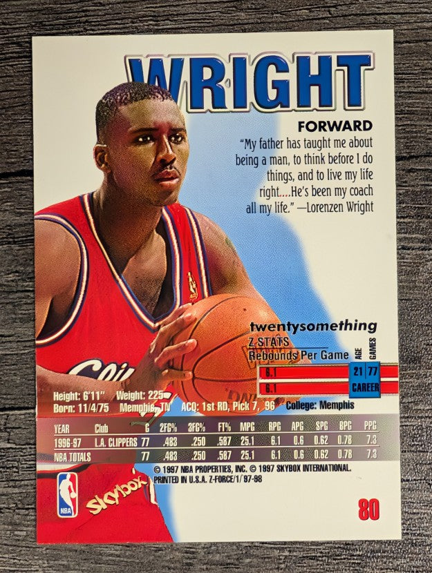 1997-98 Z-Force #80 Lorenzen Wright