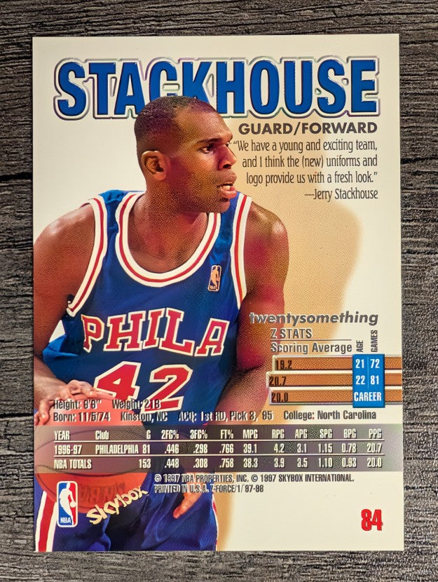 1997-98 Z-Force #84 Jerry Stackhouse