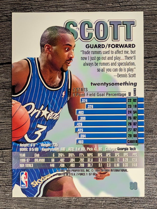 1997-98 Z-Force #90 Dennis Scott