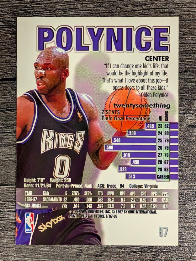 1997-98 Z-Force #97 Olden Polynice