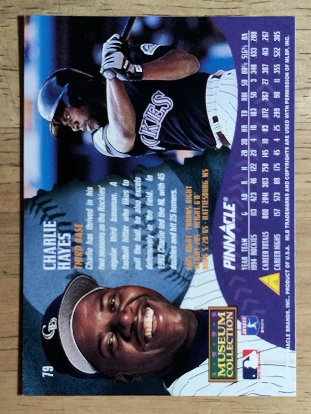 1995 Pinnacle Museum Collection #79 Charlie Hayes