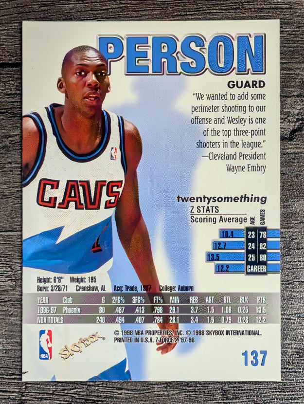 1997-98 Z-Force #137 Wesley Person