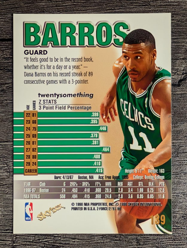 1997-98 Z-Force #139 Dana Barros