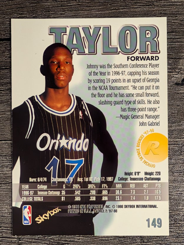 1997-98 Z-Force #149 Johnny Taylor RC