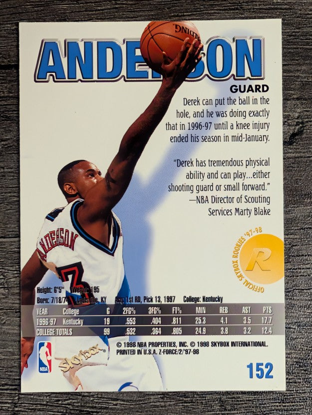 1997-98 Z-Force #152 Derek Anderson RC