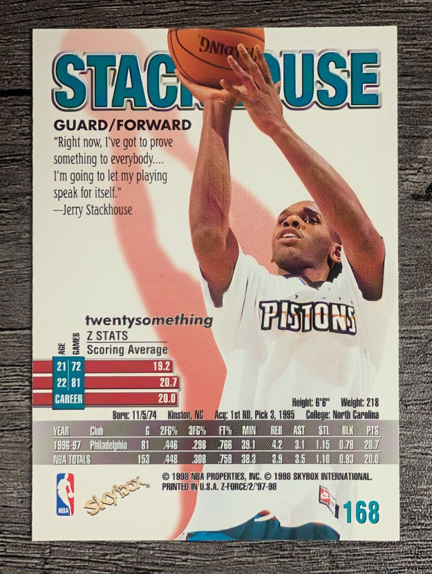 1997-98 Z-Force #168 Jerry Stackhouse