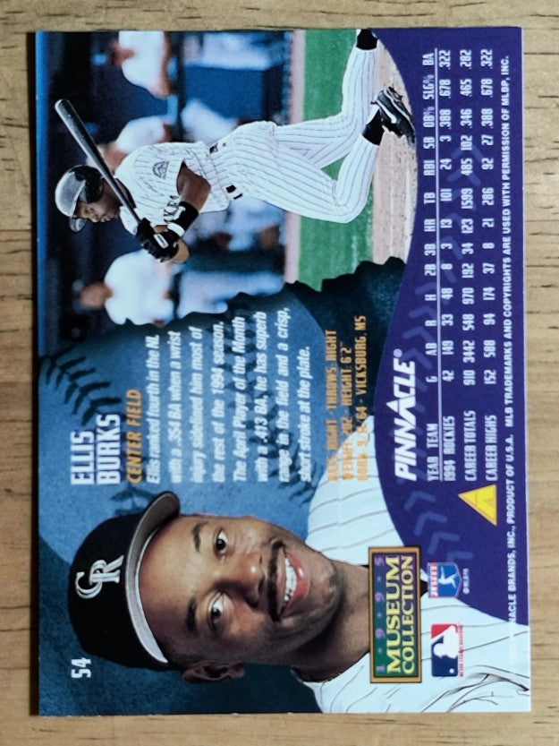 1995 Pinnacle Museum Collection #54 Ellis Burks