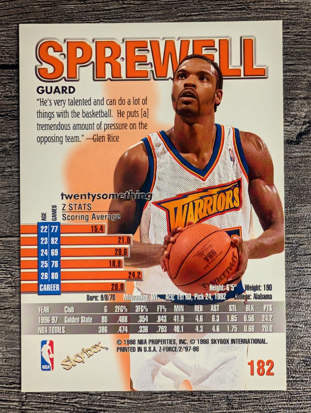 1997-98 Z-Force #182 Latrell Sprewell