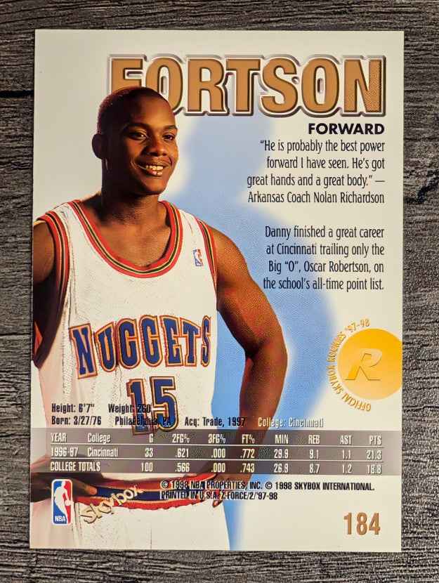 1997-98 Z-Force #184 Danny Fortson RC