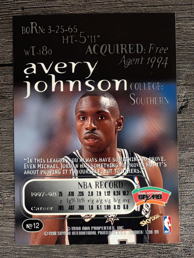 1998-99 SkyBox Thunder #12 Avery Johnson