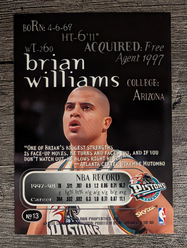 1998-99 SkyBox Thunder #13 Brian Williams