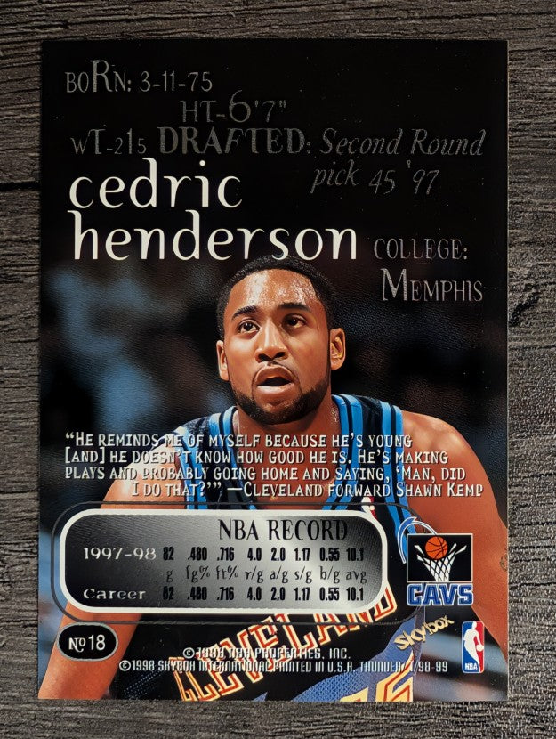 1998-99 SkyBox Thunder #18 Cedric Henderson