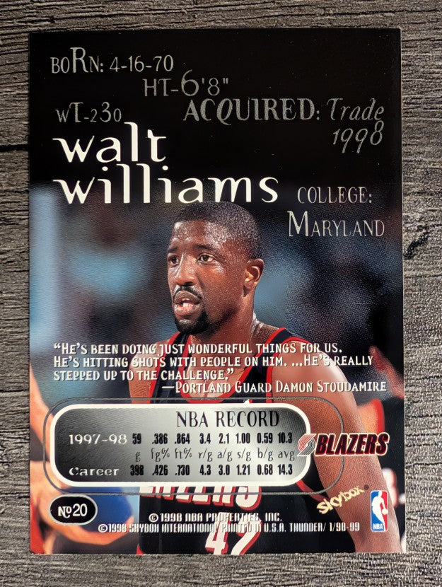 1998-99 SkyBox Thunder #20 Walt Williams