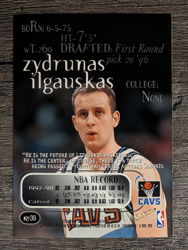 1998-99 SkyBox Thunder #39 Zydrunas Ilgauskas