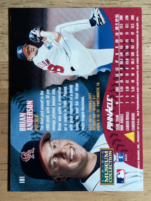 1995 Pinnacle Museum Collection #181 Brian Anderson