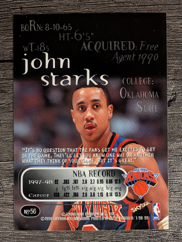 1998-99 SkyBox Thunder #56 John Starks