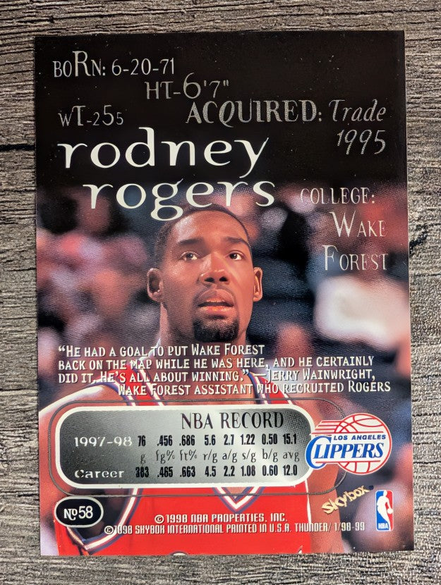 1998-99 SkyBox Thunder #58 Rodney Rogers