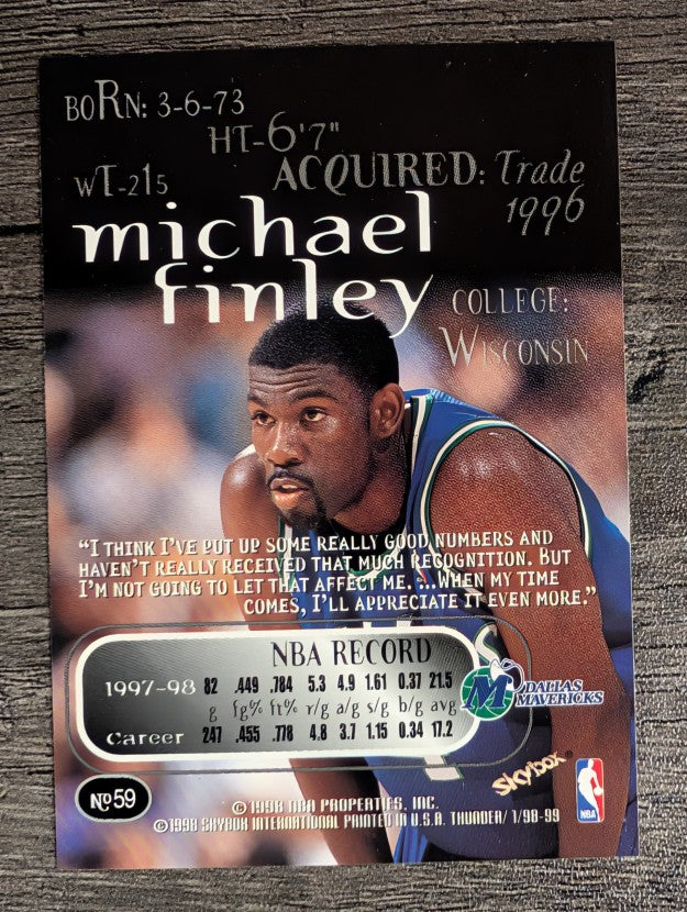 1998-99 SkyBox Thunder #59 Michael Finley