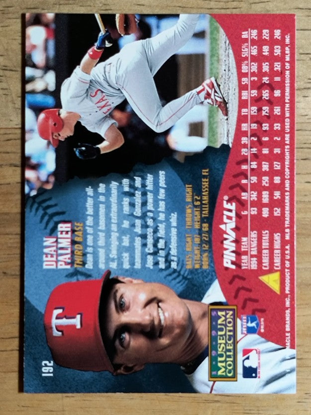1995 Pinnacle Museum Collection #192 Dean Palmer
