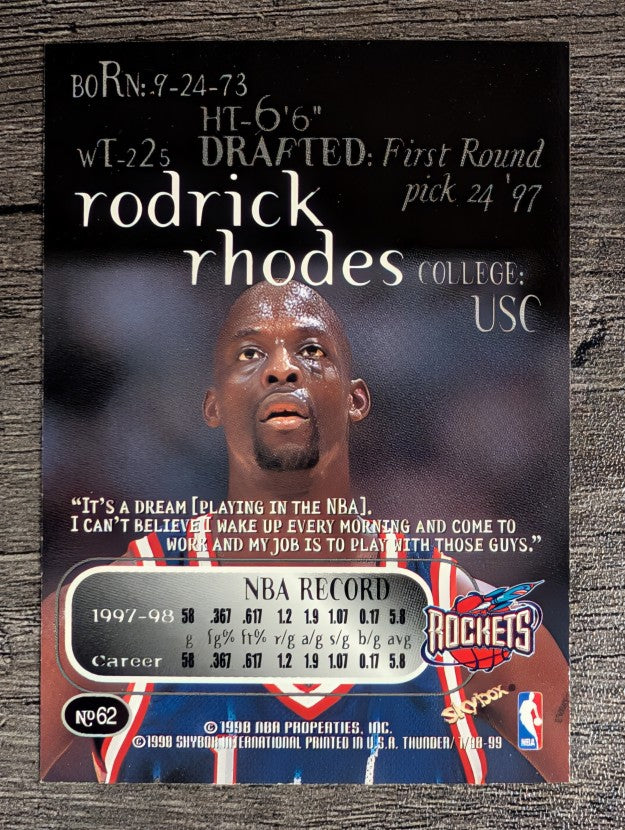 1998-99 SkyBox Thunder #62 Rodrick Rhodes