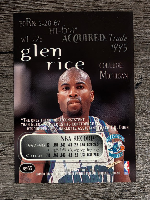 1998-99 SkyBox Thunder #65 Glen Rice