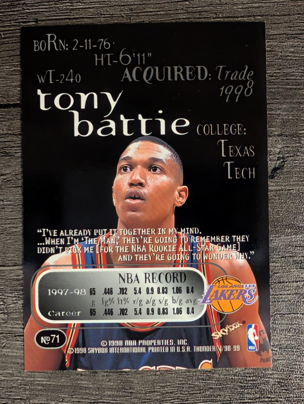 1998-99 SkyBox Thunder #71 Tony Battie