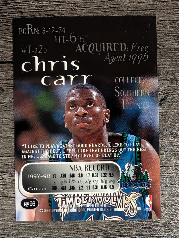 1998-99 SkyBox Thunder #96 Chris Carr