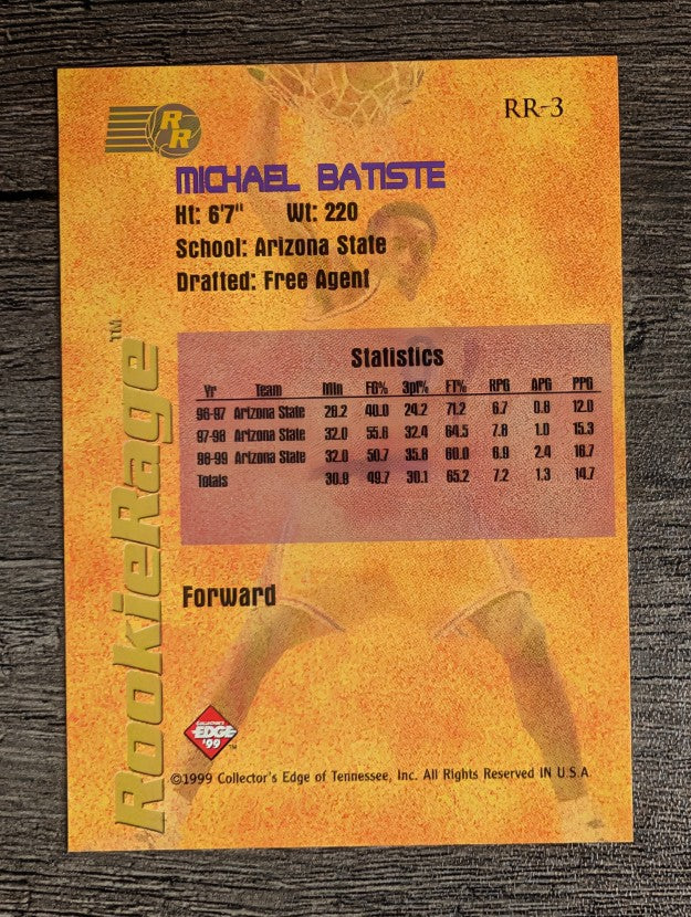 1999 Collector's Edge Rookie Rage #RR3 Michael Batiste