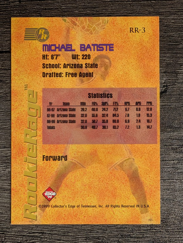 1999 Collector's Edge Rookie Rage #RR3 Michael Batiste