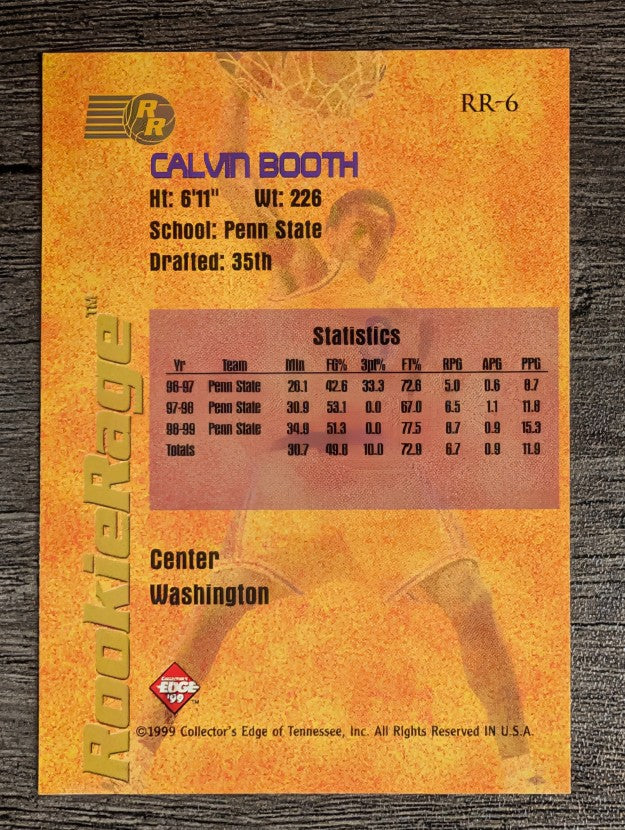 1999 Collector's Edge Rookie Rage #RR6 Calvin Booth