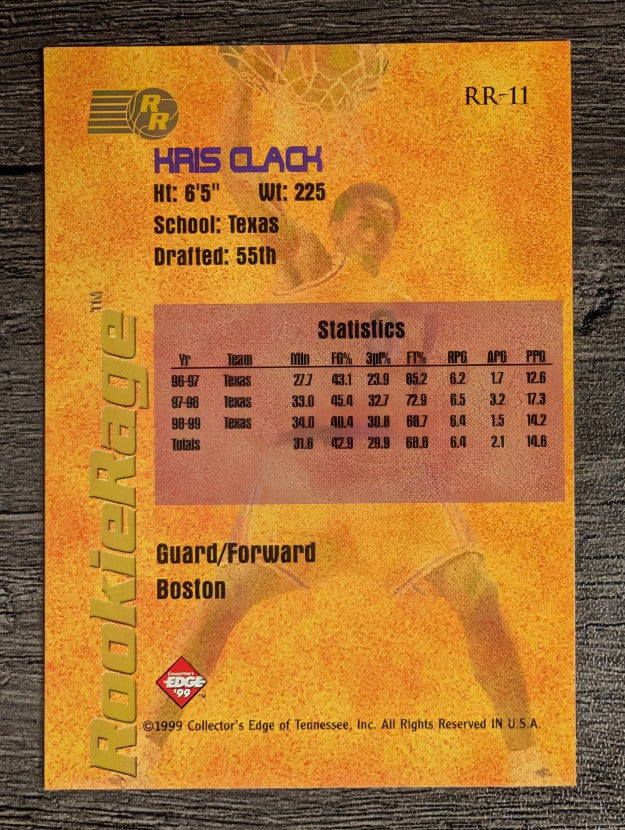 1999 Collector's Edge Rookie Rage #RR11 Kris Clack
