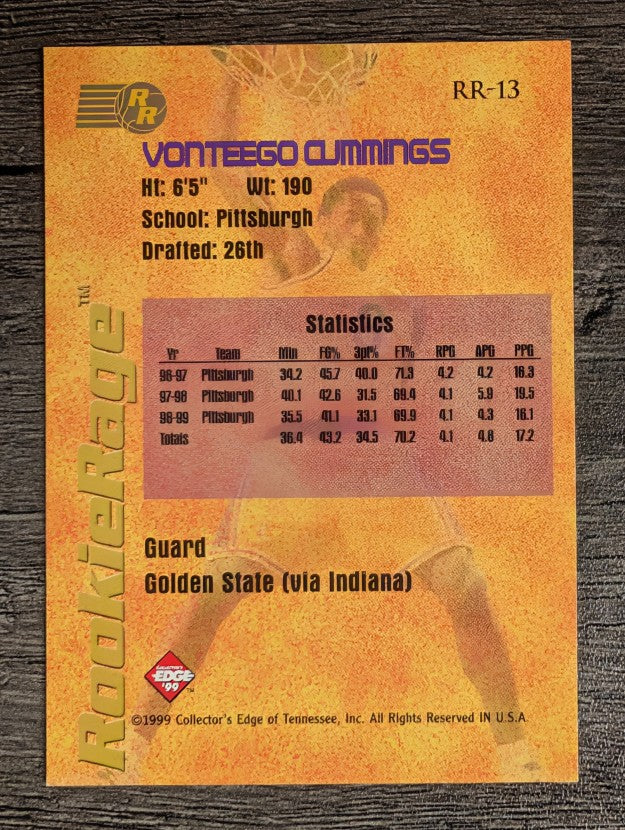 1999 Collector's Edge Rookie Rage #RR13 Vonteego Cummings