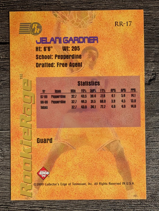 1999 Collector's Edge Rookie Rage #RR17 Jelani Gardner