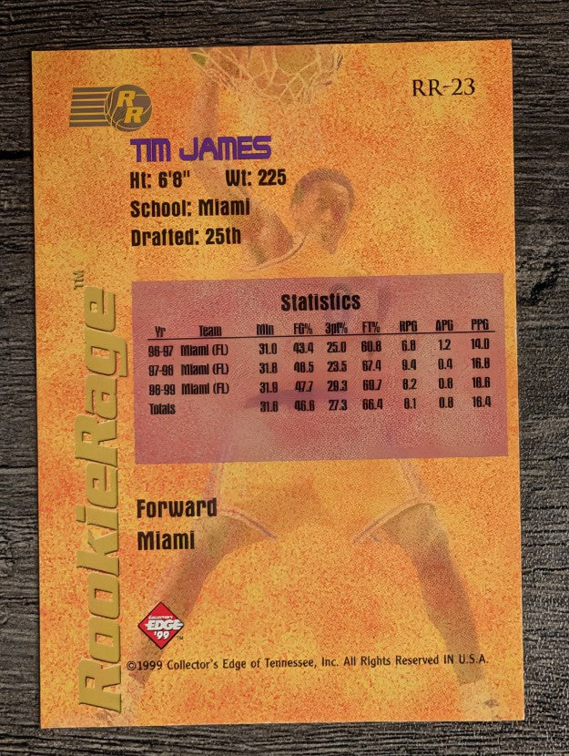 1999 Collector's Edge Rookie Rage #RR23 Tim James