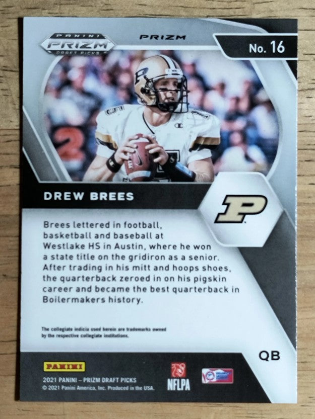 2021 Panini Prizm Draft Picks Prizms Orange Ice #16 Drew Brees