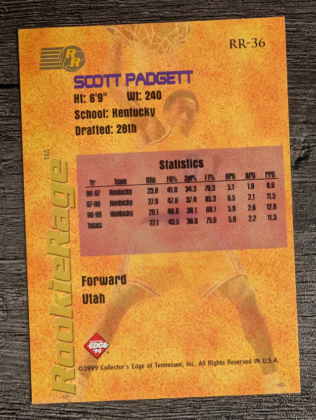 1999 Collector's Edge Rookie Rage #RR36 Scott Padgett