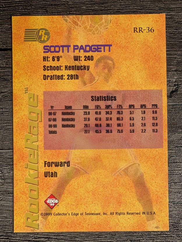 1999 Collector's Edge Rookie Rage #RR36 Scott Padgett