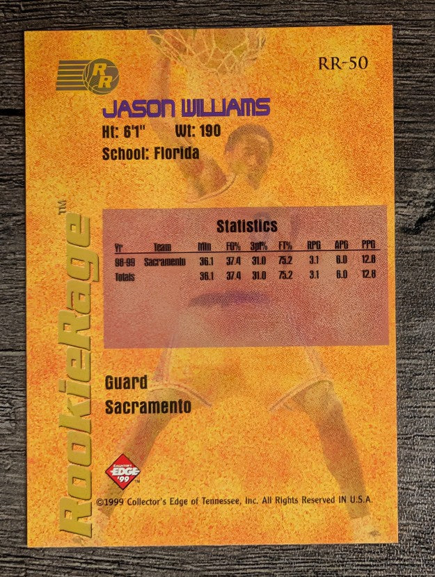 1999 Collector's Edge Rookie Rage #RR50 Jason Williams