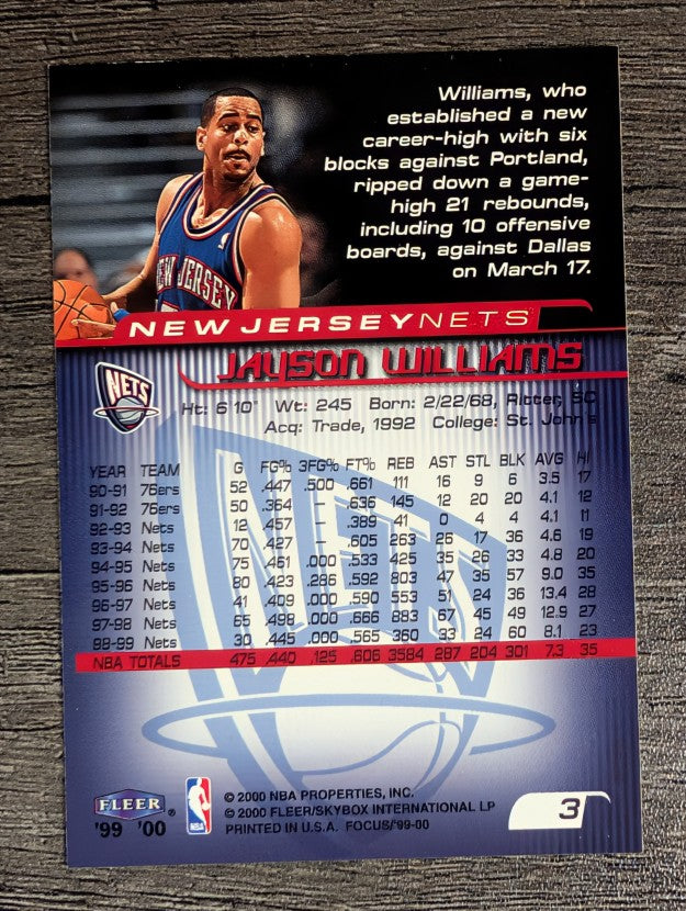 1999-00 Fleer Focus #3 Jayson Williams