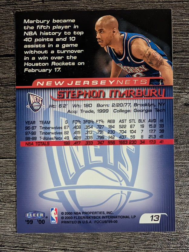 1999-00 Fleer Focus #13 Stephon Marbury