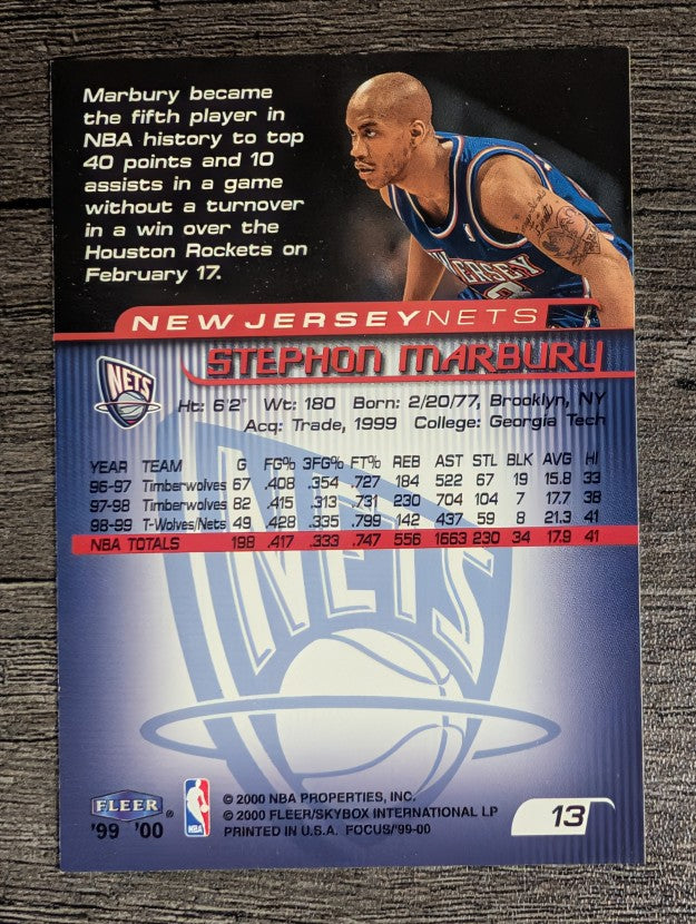 1999-00 Fleer Focus #13 Stephon Marbury