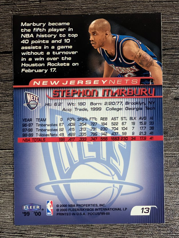 1999-00 Fleer Focus #13 Stephon Marbury