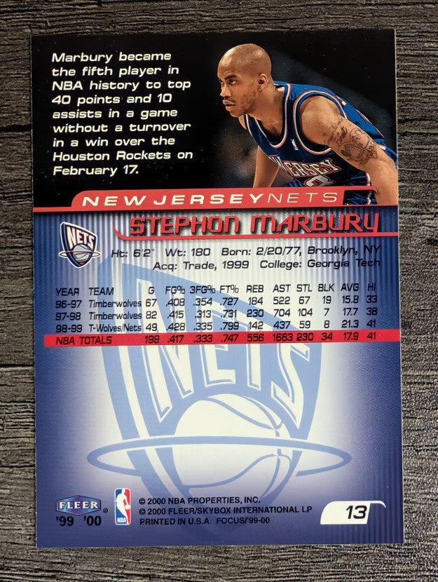 1999-00 Fleer Focus #13 Stephon Marbury