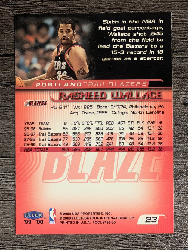 1999-00 Fleer Focus #23 Rasheed Wallace