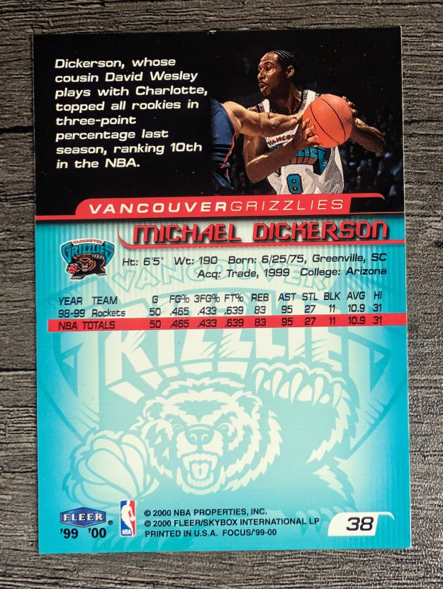 1999-00 Fleer Focus #38 Michael Dickerson