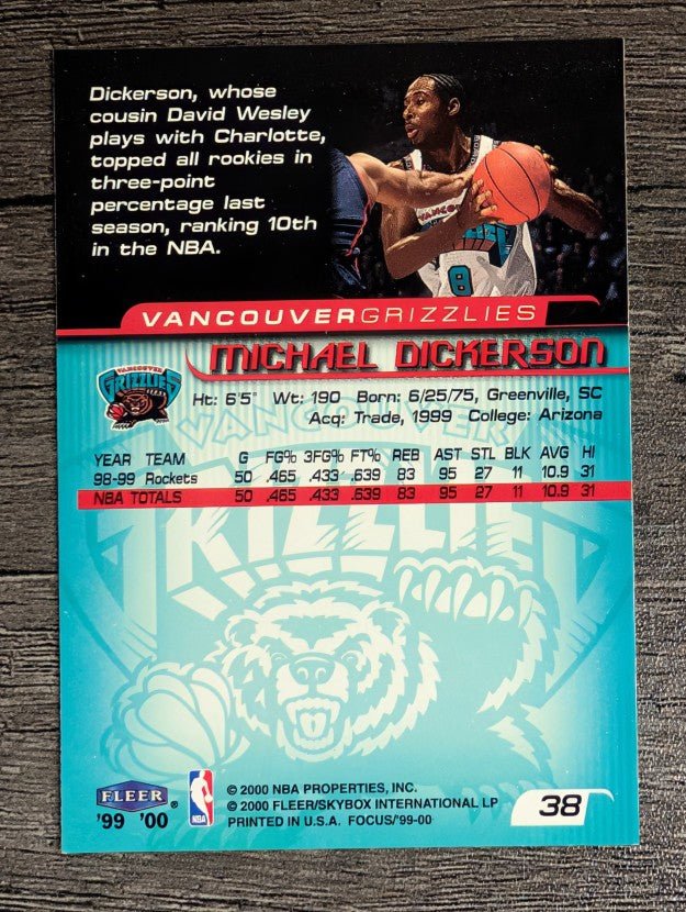 1999-00 Fleer Focus #38 Michael Dickerson